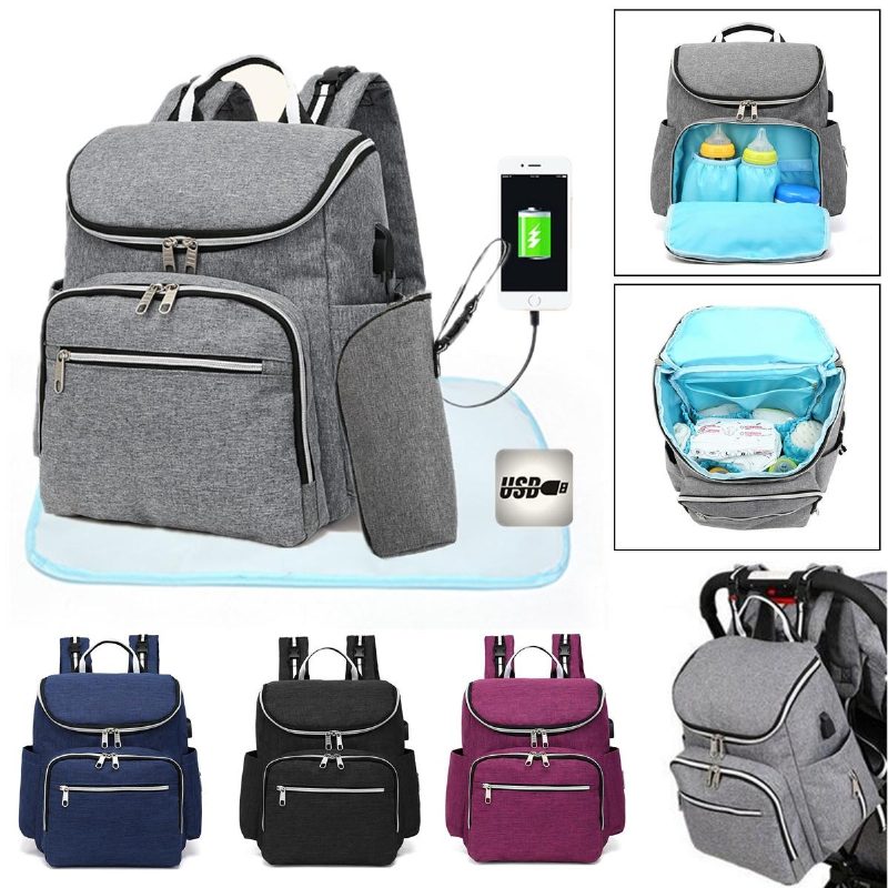 Bang Good 20l Outdoor Travel Usb Mummy Backpack Vodotesná Multifunkčná Taška Na Detské Plienky