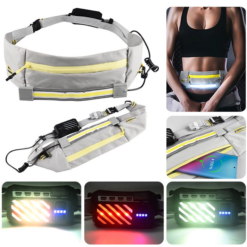 Bežecká Taška Na Opasok S Led Svetlom Vodeodolná Športová Unisex Fanny Pack Na Tašky Do Pása Na Jogging Beh