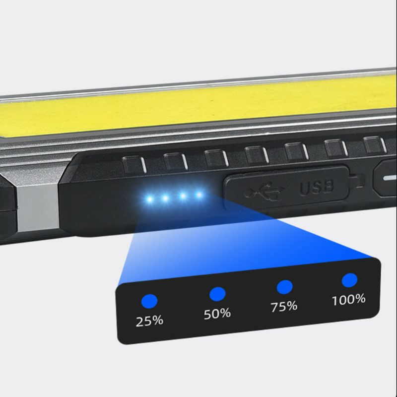 Cob Led Pracovné Svetlo Usb Nabíjateľná Baterka Camping Lucerna Led S Magnetom