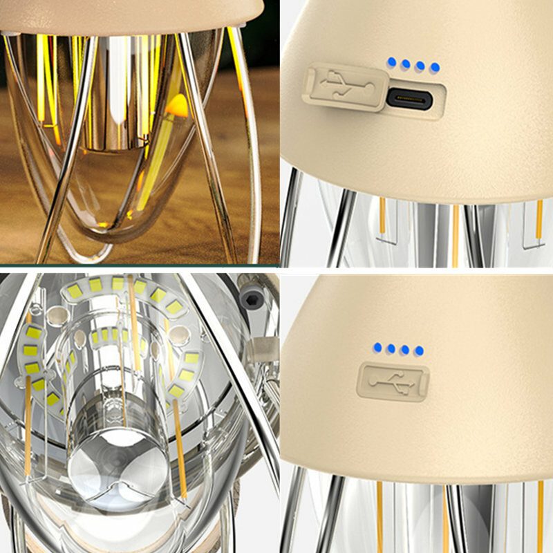 Led Camping Light 380lm Prenosná Stanová Lampa Typu C Dobíjacia Vonkajšia Núdzová Vonkajšie Osvetlenie
