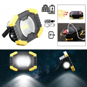 Led Cob Lampa Solárne Kempingové Svetlo Stan Lucerna Usb Dobíjacie Prenosné Pracovné Ip65 Vodotesný Svetlomet