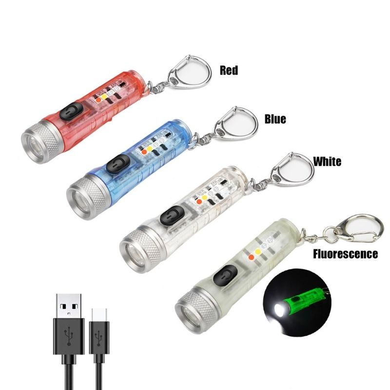 Mini Baterka Led Vrecková Kľúčenka Usb Nabíjateľná Lampa Do Exteriéru