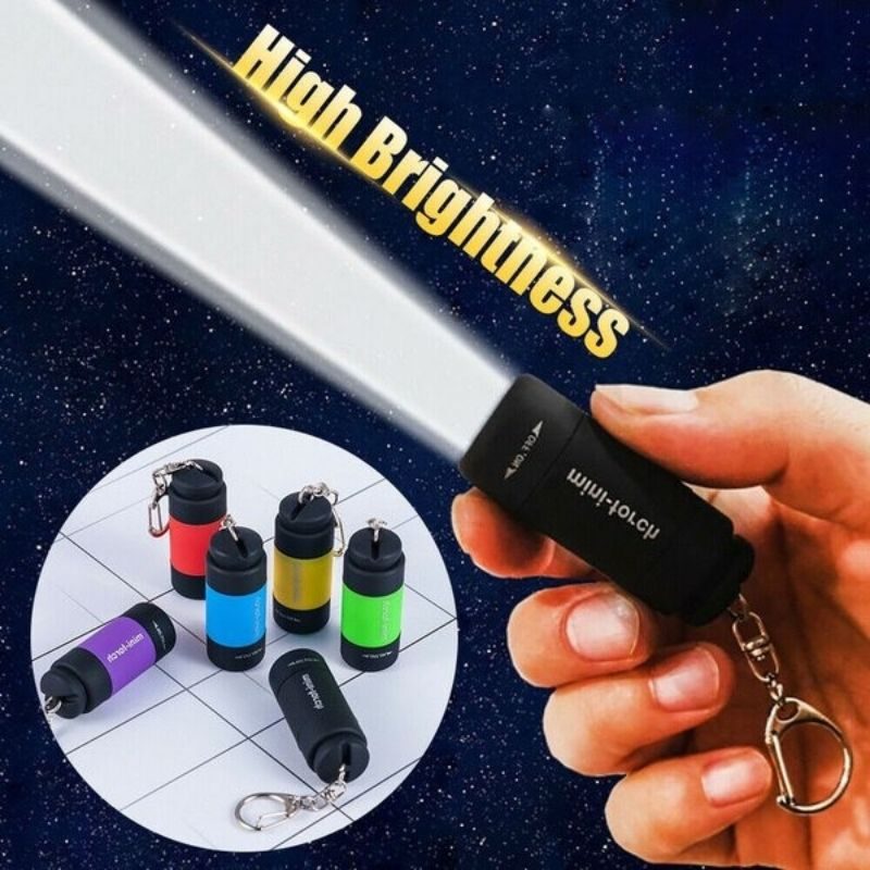 Mini Usb Baterka Nabíjateľná Farebná Led Vysokovýkonná Kľúčenka