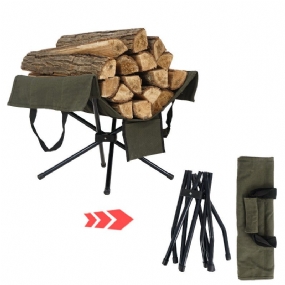 Outdoor Campfire Firewood Rack Collection Bag Zliatina Hliníka Ľahká Kempingová Prenosná Taška Na Palivové Drevo