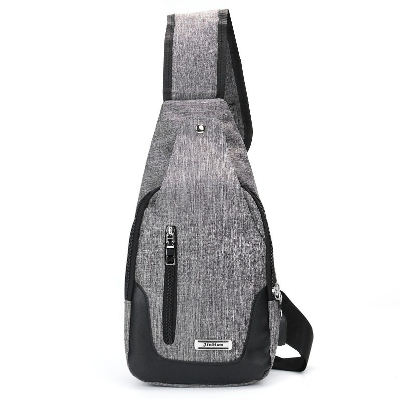 Pánska Náprsná Taška Usb Proti Krádeži Crossbody Messenger Batoh Na Rameno Sling Pack Sports Travel