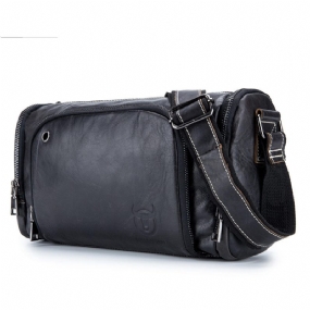 Pánska Taška Cez Rameno Z Pravej Kože Vintage Batoh Crossbody Messenger Gym Pouch Športové Cestovanie