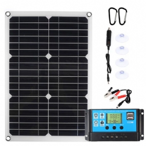 Prenosný 30w 18v Solárny Panel Multifunkčná Súprava Solárnej Nabíjačky Vodotesná Núdzová Fotovoltaická Nabíjanie Pre Vonkajšie Cestovanie Kempovanie Rv