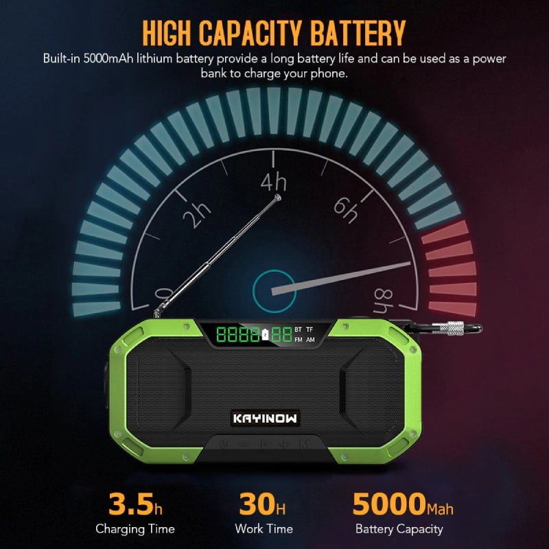 Ručná Kľuka Rádio Solar Power Bank Nabíjačka Flash Light