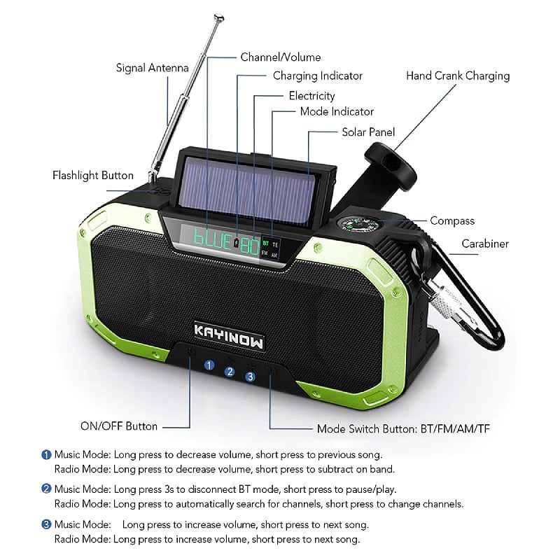 Ručná Kľuka Rádio Solar Power Bank Nabíjačka Flash Light