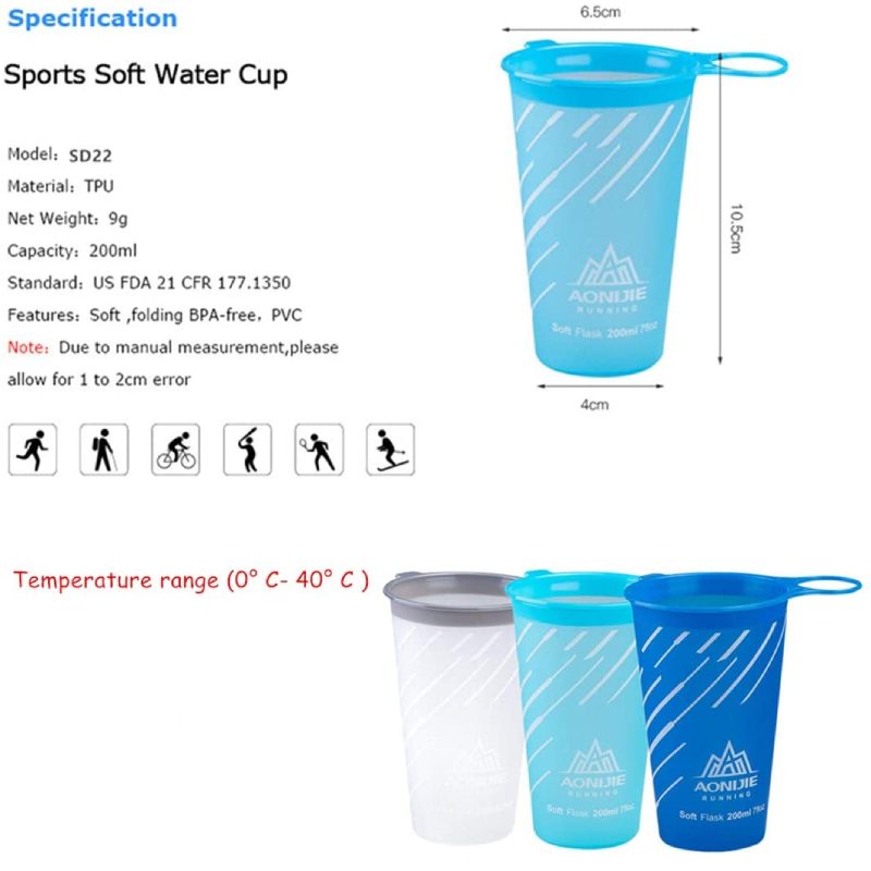 Soft Cup Skladacia Taška Na Vodu Ultraľahká Pre Outdoorové Športy