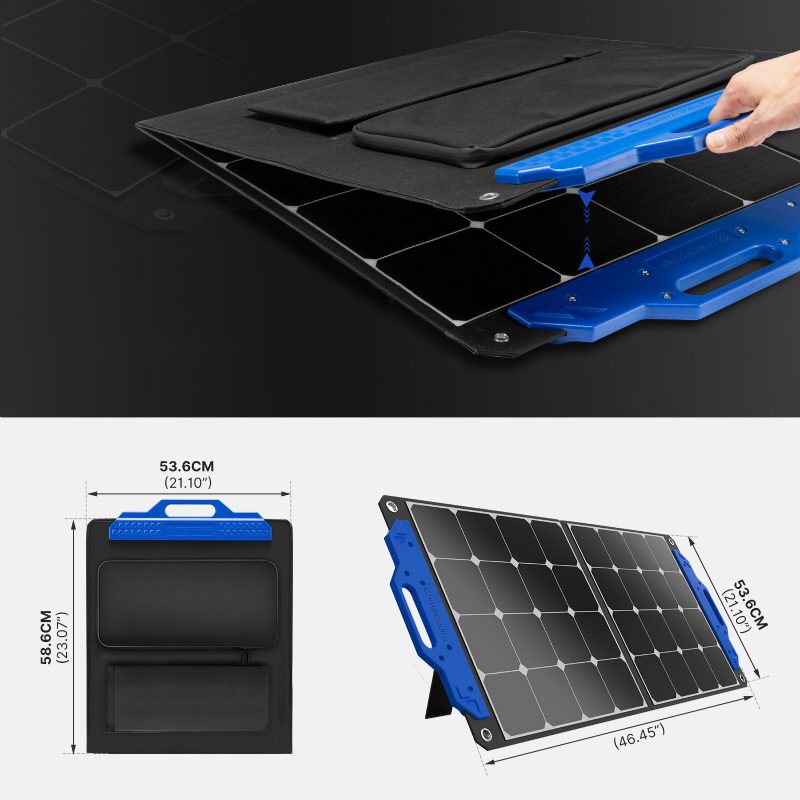 Us Direct Atem Power Ap-spsp-ufa 100w Prenosný Solárny Panel Monokryštalické Solárne Články Skladací Kufor Solárna Nabíjačka Kompatibilná S Generátormi Elektráreň Pre Rv Vonkajšie Kempingy