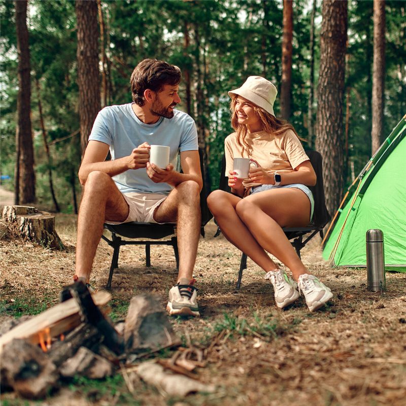 Vonkajšie Kempingové Kreslo Prenosné Skladacie Plážová Turistika Piknikové Sedadlo Rybárske Náradie Stolička S 2 Úložnými Vreckami