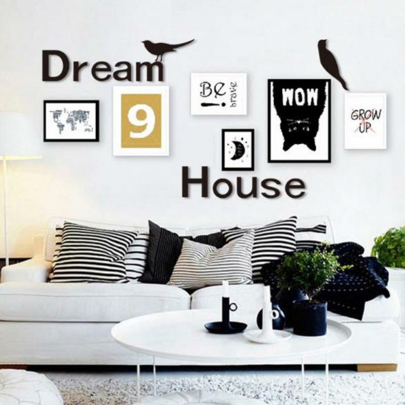 3d Dom Snov Viacfarebné Diy Nálepky Na Stenu V Tvare Zrkadla Home Wall Spálne Office Dekor