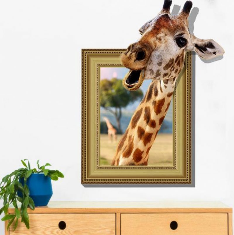 3d Žirafa Obývacia Izba Spálňa Zvieratá Podlaha Domov Pozadie Nálepky Na Stenu Kreatívne