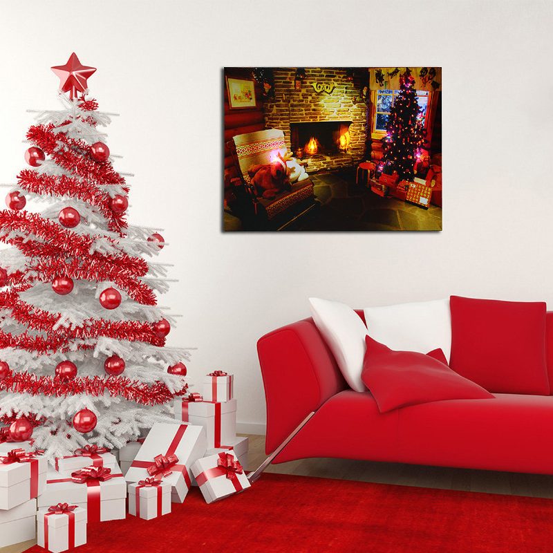 40 X 30 cm Ovládaný Led Domáci Vianočný Stromček Obraz Na Plátne Nástenné Umenie