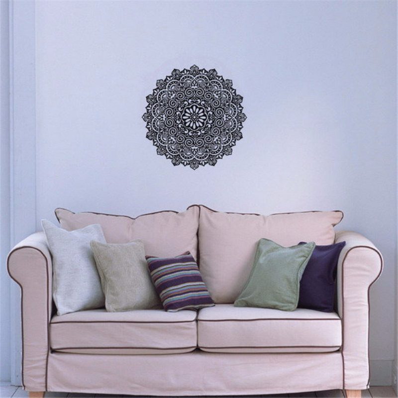 59x59cm Odnímateľné Samolepky Na Stenu Mandala Flower Vinylové Na So Vzorom Mandaly Z Pvc