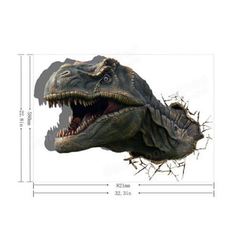 Dinosaur 3d Nálepky Na Stenu Nálepka So Zvieratami Pag Odnímateľné S Otvorom Na Darček K Dekorácii Domáceho Dinosaura