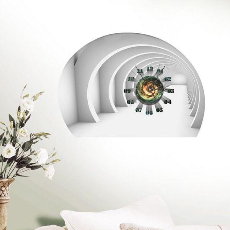 Diy Decal Hodiny Tunnel 3d Nálepky Na Stenu 3d Art Nástenné Home Decor