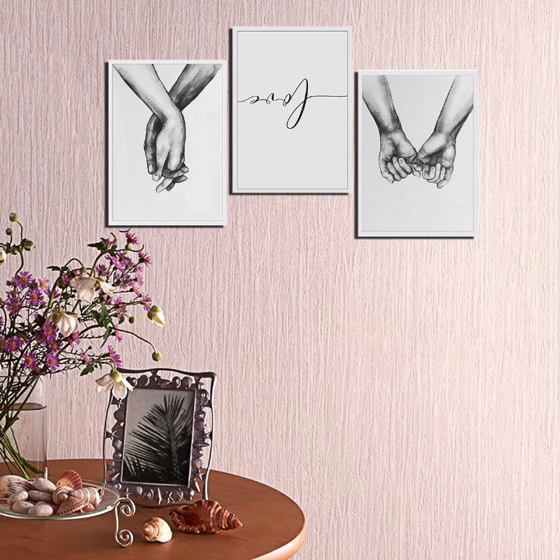 Držiac Za Ruku Čiernobiely Obrázok Cambric Prints Maľba Láska Nálepka Na Stenu Home Decor