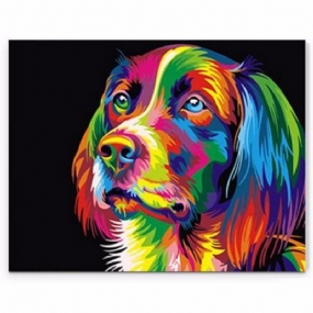 Farebné 50 X 40 cm Šteňa Pes Malé Zvieratko Urob Si Svojpomocné Maľovanie Domáca Dekorácia S Dreveným Rámom