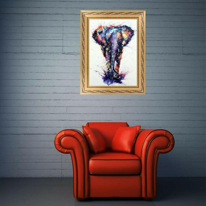 Farebný Slon 5d Diamantová Maľba Vyšívanie Krížikovým Stehom Nástenná Dekorácia
