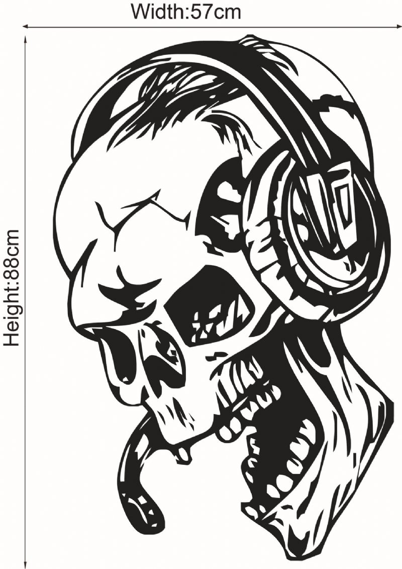 Hallowen Skull Head Showcase Sklenené Okno Dekor Nálepka Na Stenu Party House Domáca Dekorácia Kreatívna Urob Si Sám Nástennú Maľbu Na