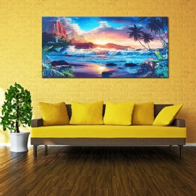 Home Dekor Obrazy Na Plátne Na Stenu Moderné Scenery Pri Západe Slnka Plážový Strom Darček
