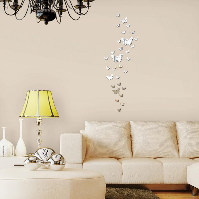 Honana Dx-y5 30pcs Butterfly Combination 3d Zrkadlové Samolepky Na Stenu Home Decor Diy Dekorácia Do Izby