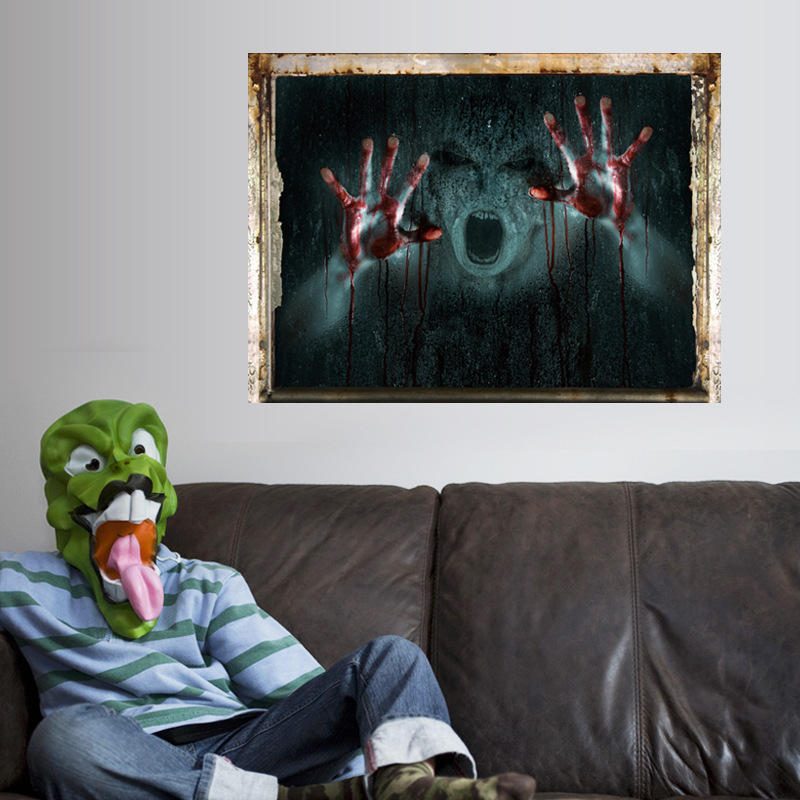 Hororové Nálepky Na Stenu Art Home Dekoratívne Halloween Na Dievča Ghost Broken Wall Stickers