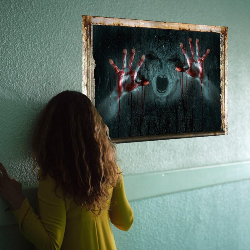 Hororové Nálepky Na Stenu Art Home Dekoratívne Halloween Na Dievča Ghost Broken Wall Stickers