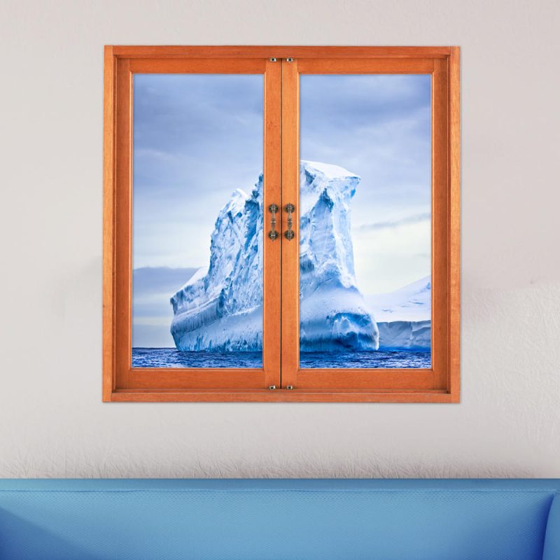 Iceberg 3d Umelý Pohľad Z Okna 3d Nálepky Na Stenu Frigid Barrier Pag Stickers Home Wall Decor Darček