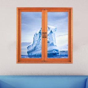 Iceberg 3d Umelý Pohľad Z Okna 3d Nálepky Na Stenu Frigid Barrier Pag Stickers Home Wall Decor Darček