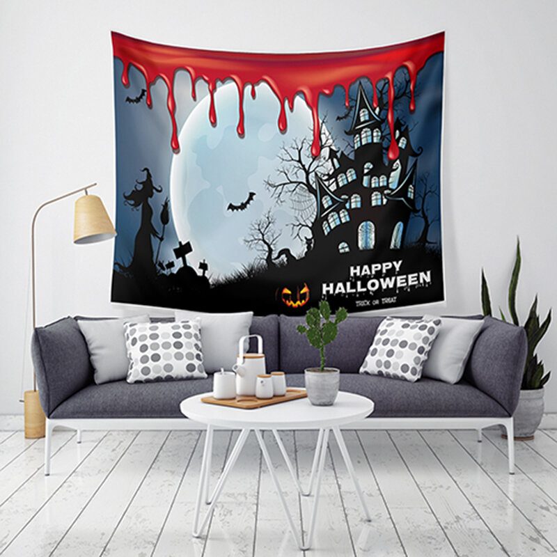 Lwg6 Halloween Gobelín Tekvicová Tlač Závesný Nástenné Umelecké Domáce Dekorácie Halloweenske Pre Domácnosť