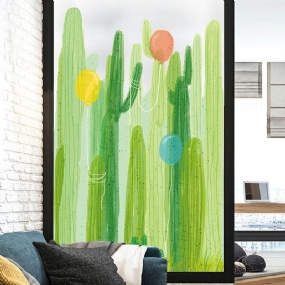 Miico Fx82031 2ks Nálepka Na Maľovanie Kaktusov A Balónov Nálepky Na Sklenené Dvere Na Stenu Na Dekoráciu Domova