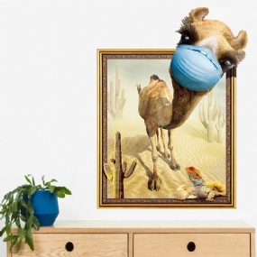 Nálepka Miico Creative 3d Desert Camel Frame Pvc Dekoratívna Dekoračná Na Stenu