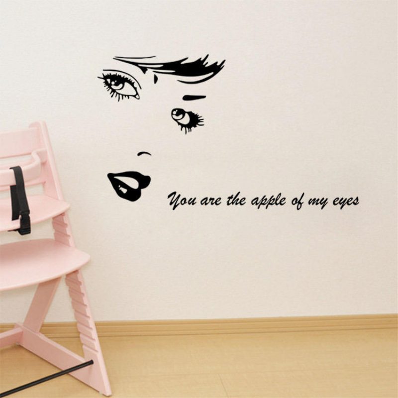 Nálepka Na Stenu Honana Creative Black Beauty Home Decal Odnímateľná 3d Diy Tapeta Na Dekoráciu Steny Miestnosti