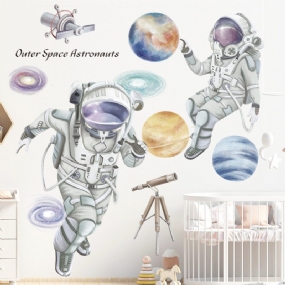 Nálepka Na Stenu S Vesmírnym Motívom Astronaut Dekorácia Na Do Spoločnej Obývačky Samolepiaca 3d Do Spálne