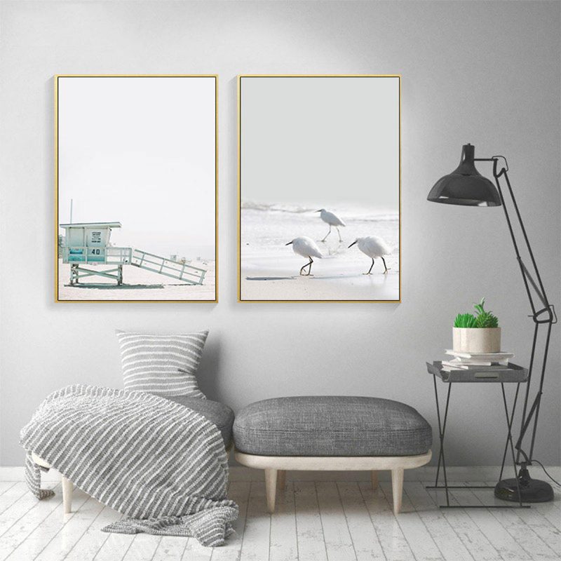 Sea Beach Landscape Nordic Plagát Nástenné Obrazy Na Plátne Home Decorations Unframe