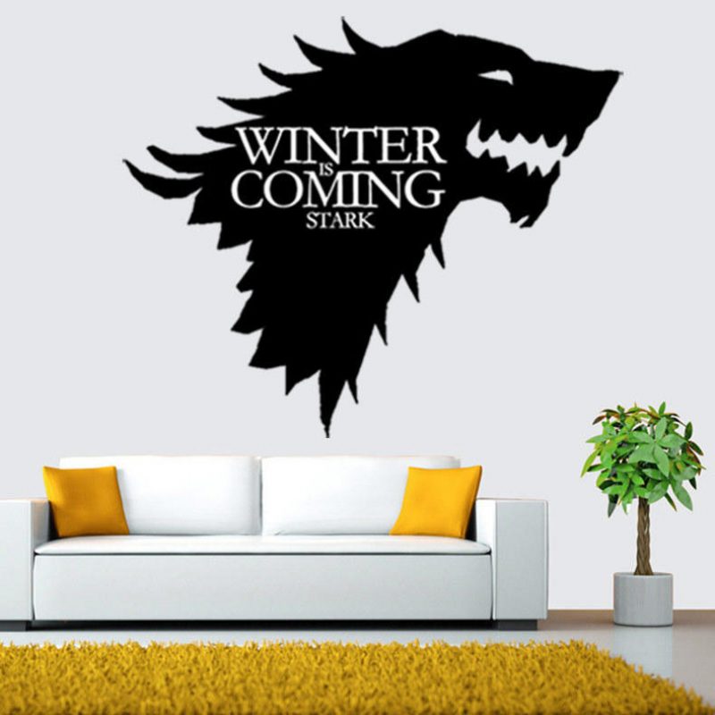 T-5 Game Of Thrones Znak Rodiny Stark Ice Wolf Nálepky Na Stenu Gravírované Na