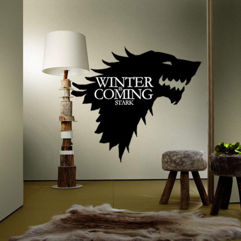 T-5 Game Of Thrones Znak Rodiny Stark Ice Wolf Nálepky Na Stenu Gravírované Na