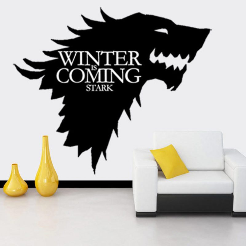 T-5 Game Of Thrones Znak Rodiny Stark Ice Wolf Nálepky Na Stenu Gravírované Na