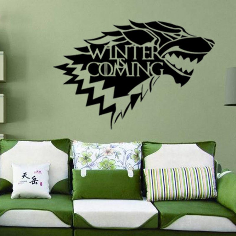 Vinylová Nálepka Z Game Of Thrones House Stark Wolf Vinyl Hbo Zima Sa Blíži