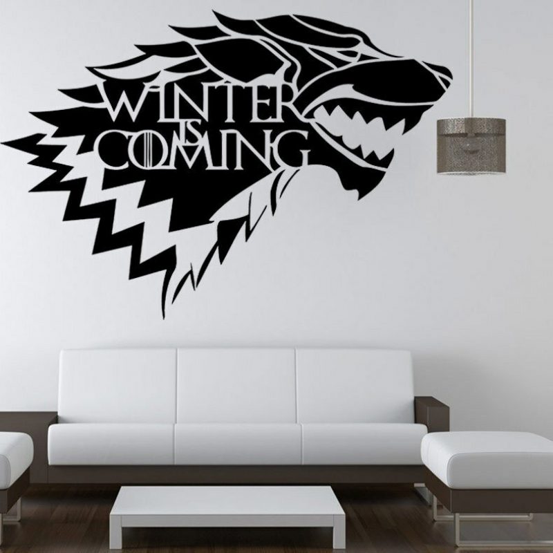 Vinylová Nálepka Z Game Of Thrones House Stark Wolf Vinyl Hbo Zima Sa Blíži