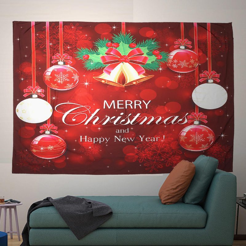 Xmas Home Tapestry Bell Tlačené Nástenné Ozdoby Červená Vianočná Nástenná Dekorácia