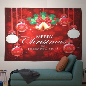 Xmas Home Tapestry Bell Tlačené Nástenné Ozdoby Červená Vianočná Nástenná Dekorácia