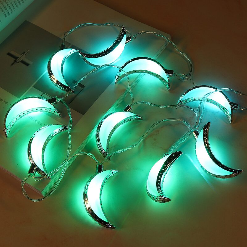 10ks Led Deluxe Ramadánových Nočných Svetiel Eid String Light Moon Dekorácie