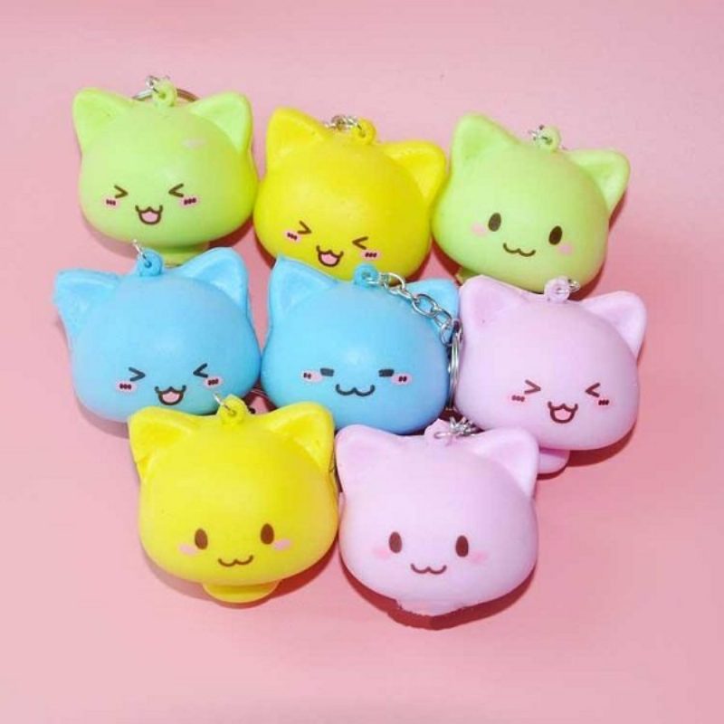 1pc Simulácia Chlieb Huba Roztomilá Tvár Keychain Squishy Crafts Kreatívna Dekorácia