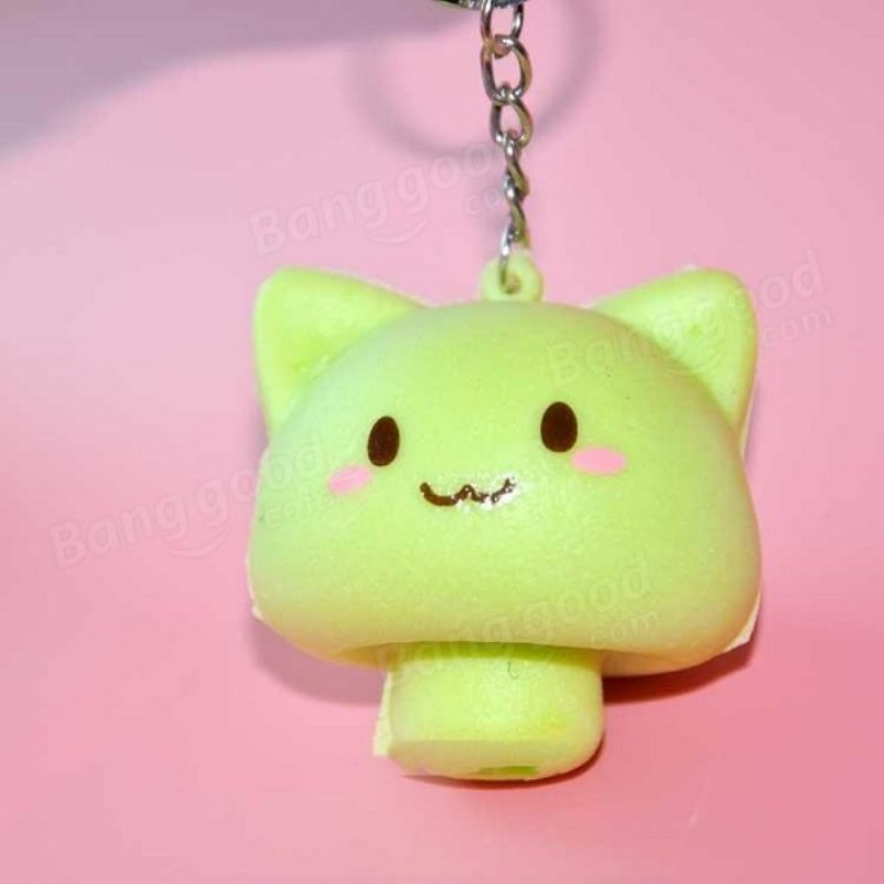 1pc Simulácia Chlieb Huba Roztomilá Tvár Keychain Squishy Crafts Kreatívna Dekorácia