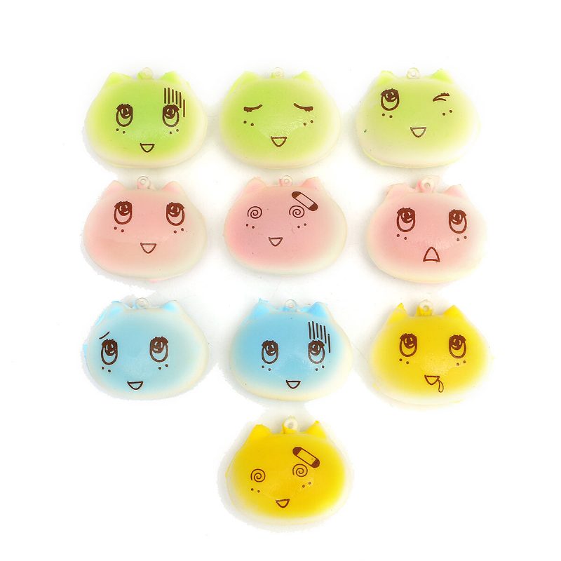 1pcs Kawaii Face Simulated Colorful Cartoon Totoro Squishy Toy Reťaz Telefónu Na Zmiernenie Stresu