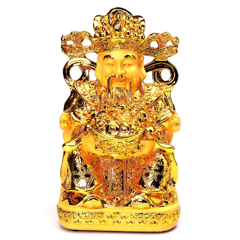 Bohatstvo Pozlátená Socha Wencaishen Feng Shui Ozdoby Dekorácie Maskot Vám Prinesie Viac Bohatstva